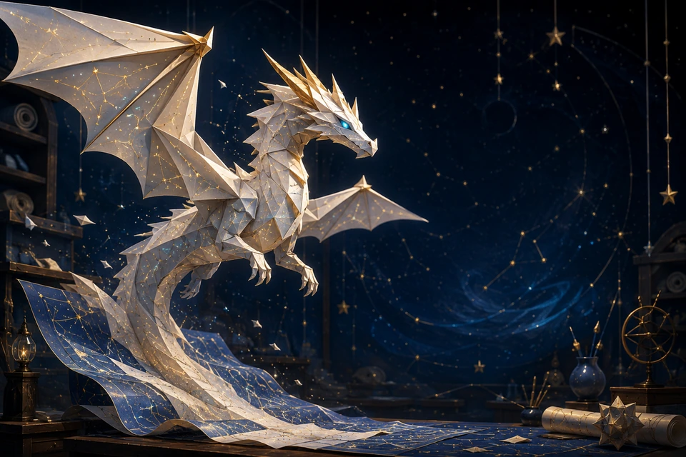 Washi Constellation Origami Celestial paper dragon game cover